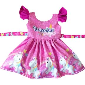 Vestido Para Niñas Unicornio Petite Shop i572 Rosa