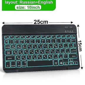 RGB Bluetooth Keyboard and Mouse Set Russian Spainish Wirele...