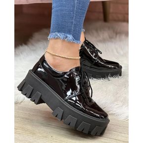 M. Zapatos Charol Negro Dama Mujer Zapatilla Lindos Tendencia Moda