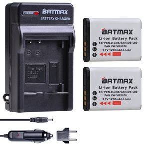 Batería de ion de litio D-Li88 DLI88 DB-L80para Pentax Optio H90 P70 P80 W90 WS80cámaras Sanyo Xacti VW-VBX070 VP2 uds.