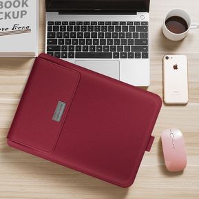 Bolsa para portátil de piel sintética, funda para Macbook Air Pro 13 15, funda para Notebook para Macbook air 11 12 13,3 15,4 pulgadas, funda(#Red)