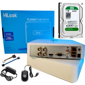 Kit Combo Dvr Hilook Hikvision 4 Ch 1080 Full Hd 2mp + D.d 1 Tb
