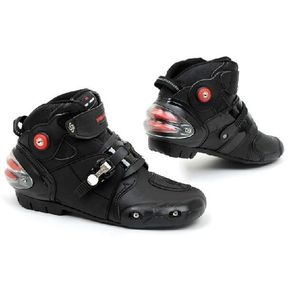 Botas/zapatos de cuero para Motocross,de automovilismo para moto,impermeables,color negro,novedad