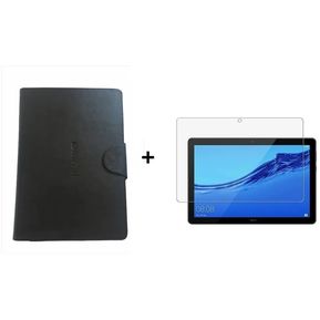 Estuche Funda Agenda Tablet Huawei Mediapad T5 10.1 Negro + Vidrio