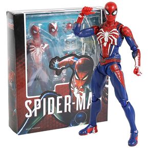 Vengadores SHF Spider Man Upgrade Suit PS4 juego edición SpiderMan PVC figura de acción coleccionable modelo de juguete muñeca de regalo(#A 15cm box)