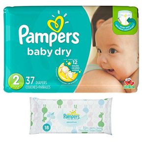 Pampers baby dry size 2 pañales desechables 37 cuentan 3 ca...