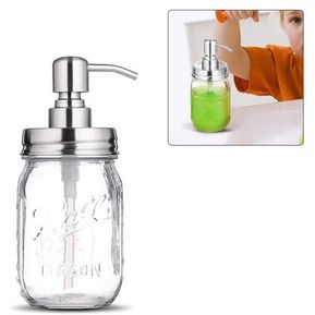 Dispensador de jabón de botella de vidrio transparente con
