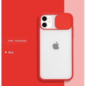 Funda de ventana de lente deslizante para iphone SE 2020 2, funda suave para iphone 11 7 8 Plus 11 Pro XS Max XR X, funda trasera para teléfono(#Red)