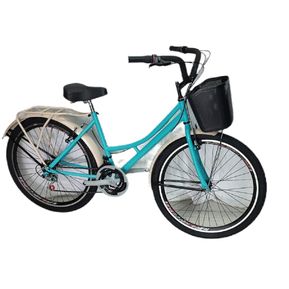 Bicicleta playera rin 26 Dp parrilla canasta urbana azul