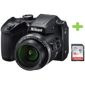 Camara Digital Nikon Coolpix B500 16 Mp Full HD Negro+Memoria SD 16GB
