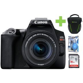 Cámara Canon EOS Rebel SL3-250D+18-55mm-Negro+16GB+Bolso+Kit Limpieza