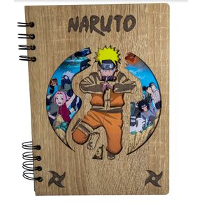 Libreta de Naruto shippuden en Madera Cuaderno Agenda de citas