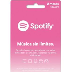 Código Spotify Premium 30.000 2 Meses Tv - Consola - Celular - Musica