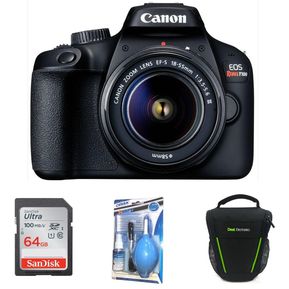 Cámara Canon EOS Rebel T100 lente1855+64GB+Bolso+Kit