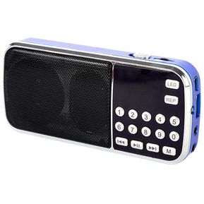 Mini altavoz de Radio FM estéreo Digital portátil, reproductor de música con tarjeta TF, entrada auxiliar USB, cajas de sonido, reproductor de MP3 Digital de mano(#blue MP3 speaker)