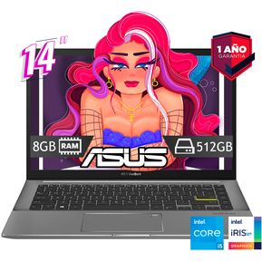 Laptop Asus VivoBook Core i5 8GB 512GB W11 - Año de Garantía