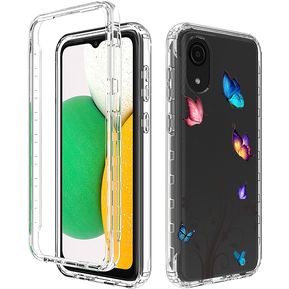 Estuche Carcasa De Flor Transparente 3 en 1 para Samsung Galaxy A03 Core