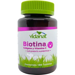 Biotina, colágeno y Vitamina C 180 tabletas Vidanat