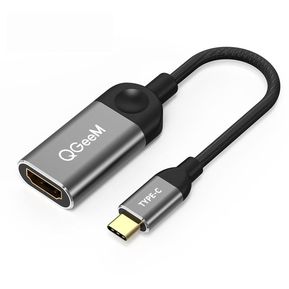 QGeeM Cable adaptador USB C a HDMI 4K adaptador USB tipo C a HDMI compatible con Thunderbolt 3 Compatible con MacBook Pro 20182017 Samsung Galaxy S9S8 Dell XPS 1315 Pixelbook More Gris