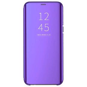 Electrochapado Espejo Carcasa de Cuero para Samsung Galaxy S20 Fan Edition 5G - Púrpura Azul