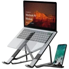 Base Soporte Portátil Laptop Y Celular Plegable Ergonómica Blanco