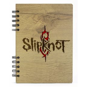 Libreta Slipknot en Madera Agenda Cuaderno de Notas Apuntes