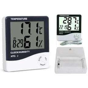 Termohigrometro Digital Higrometro Humedad Reloj Alarma