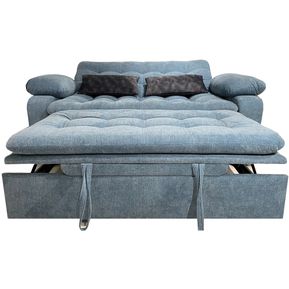 Sofa Cama Carrito FENIX - Muebles Masizos - Tela Chenille Azul