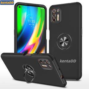 kentaDD Funda Carcasa Motorola Moto G9 Plus Anillo Magnético Negro
