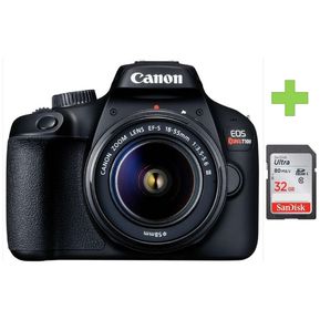 Cámara Canon EOS Rebel T100+lente 18 55mm+Memoria SD 32GB