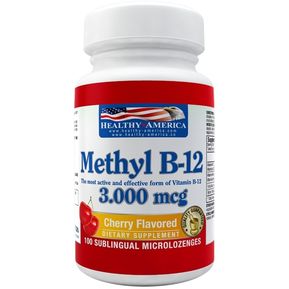 Methyl B-12 3.000 Mcg Cherry Flavor Healthy America