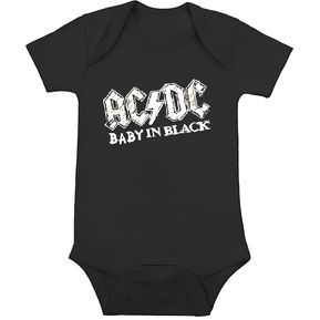 Ropa Para Bebé Body rock AC-DC Baby Monster Negro