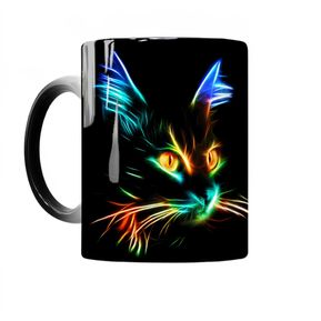 Creativa magia cambio de color gato taza de té de
