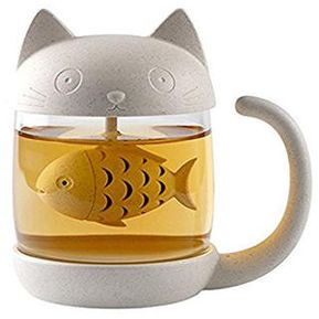Lovely Cat 250ml vasos de té con filtros de infusión de