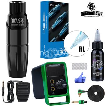 Kit Maquina Rotativa Pen Tatuar Tatto Dragonhawk Mast Tour Linio