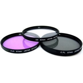 Kit De 3 Filtros UV, FLD, CPL - Polarizado 67mm Para Canon Nikon