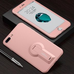 Funda Case De Tapa Completa Con IPhone 8 Carcasa Con Soporte-Oro Rosa