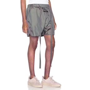 19ss último Justin camisa fog tipo Bieber Estilo Vintage negro Shorts ceñidos HipHop de algodón sudor pantalones cortos Streetwear de algodón de moda S-XL(#Negro)