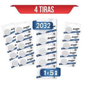 4 Tiras Pila Energizer Litio 2032 x 5Und