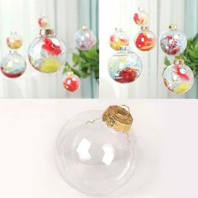 1/5/10 Uds bolas de plástico transparente adornos esfera rellenable Navidad Diy ornamento decoración de Navidad