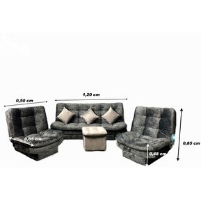 Muebles de Sala color Gris Reclinable con Sofá 3 Puestos fabricado en Tela anti fluido