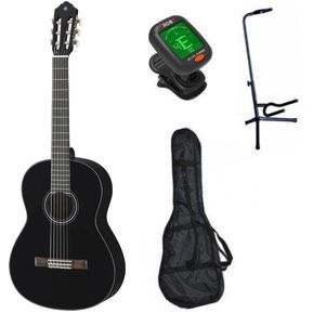 Paquete de Guitarra Acústica Yamaha C40 Negra Funda Atril...