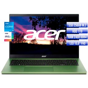 ACER ASPIRE INTEL CORE I5-1235U SSD 256GB + HDD 1TB RAM 24GB LED 15.6 FHD
