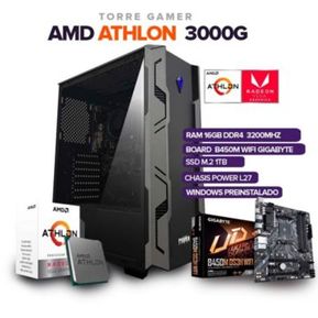 TORRE GAMER AMD  ATHLON 3000G / 16GB RAM/ SSD 1TB / BOARD B450 WIFI