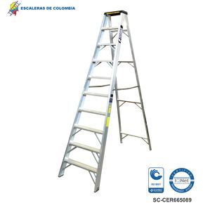 Escalera Aluminio Tijera 10 Pasos / 3.00 Metros 136 Kg