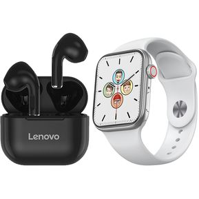 Lenovo LP40 audífono Bluetooth y reloj inteligente T900 pro Max HD pantalla grande de 1.81 pulgadas