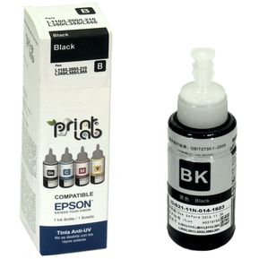 Tinta Negra para Epson 70ml Compatible L200 / L210 / L220 / L355 / L365 / L555 / L565 / L110 / L455 / L465 / L1300 / L350 / L120 / L800/....Tecnología anti  UV"