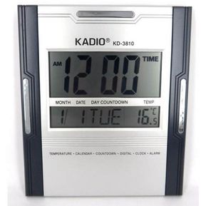 Reloj Pared Kadio Digital Kd-3810 Hora Fecha Alarma Termometr