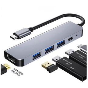 Adaptador Para Macbook Tipo C a HDMI x3 USB 3.0 USB-C Hub 5 En 1