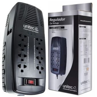 Regulador De Voltaje Automático Unitec 8 Tomas 2000va 1000w Linio